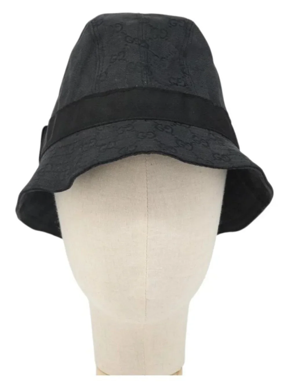 GUCCI GG Canvas Bucket Hat L Black Auth hk3506